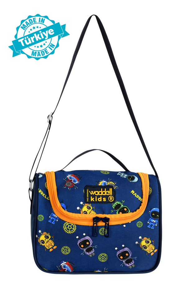 Royalglow Licensed Waddell Dark Blue Robot Pattern Thermal Lunch Box