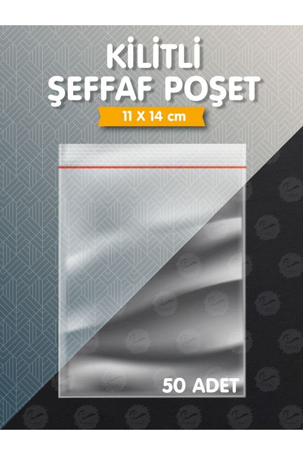 Kilitli Torba 11x14 Cm 50'li Şeffaf Kilitli Poşet Kına Çerez Kuruyemiş vb.Poşeti-T1137 - 1