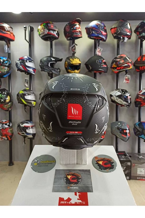 Helmets Street Fighter Hellish B2 Mat Gri Modüler Çene Kask - 2