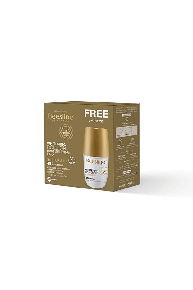 Beesline Whitening Roll-On Deodorant - Hair Delaying 48hr - 2x50ml
