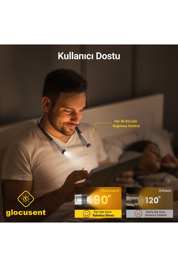 Şarjlı LED Boyun Lambası, Kitap Okuma Işığı, Kamp, Avcı, Balıkçı, Örgü, Tamirci, Kafa Lambası - 6