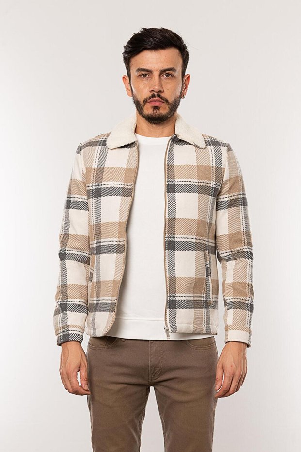 1001-Fw Men's Plaid Coat
