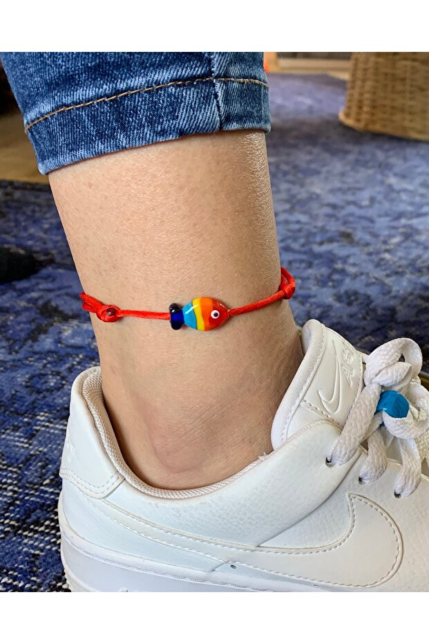 Murano Glass Beaded Fish Anklet
