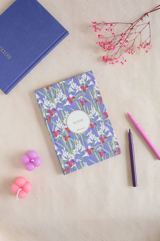 Floral Cloth Hardcover Notebook / Unlined