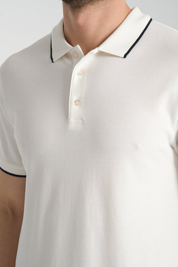Polo Neck Regular Fit Plain 100% Cotton Pique T-Shirt