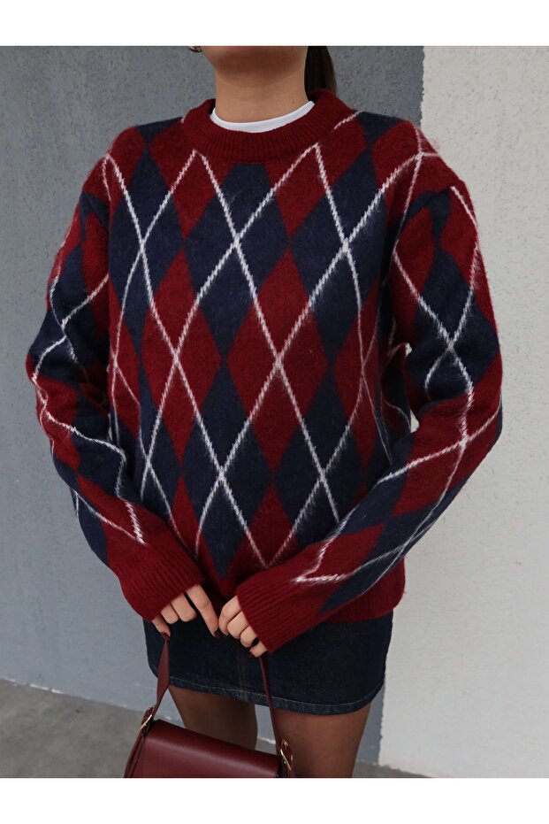 Rectangular Pattern Sweater - 2