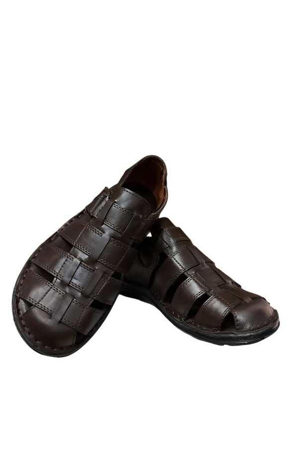 Kr.100 Anatomical Sole Closed Front Genuine Leather Men's Sandals