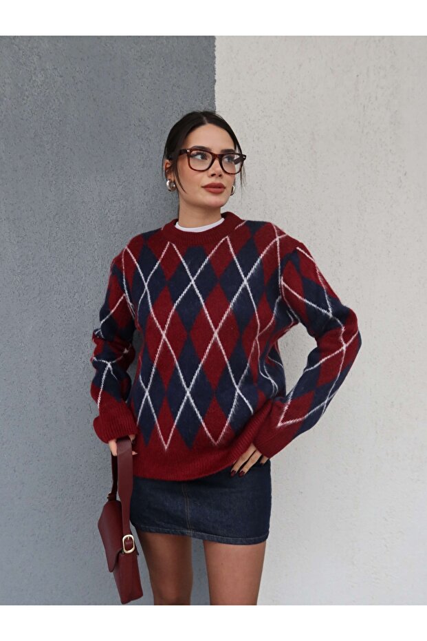 Rectangular Pattern Sweater - 3