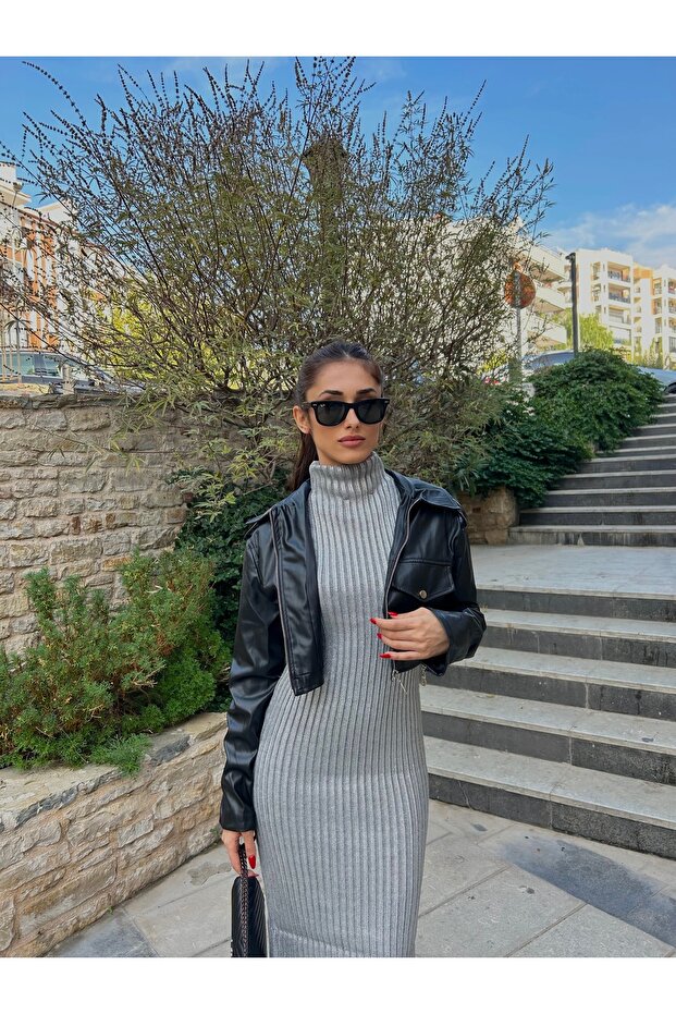 Siyah Deri Ceket - 3