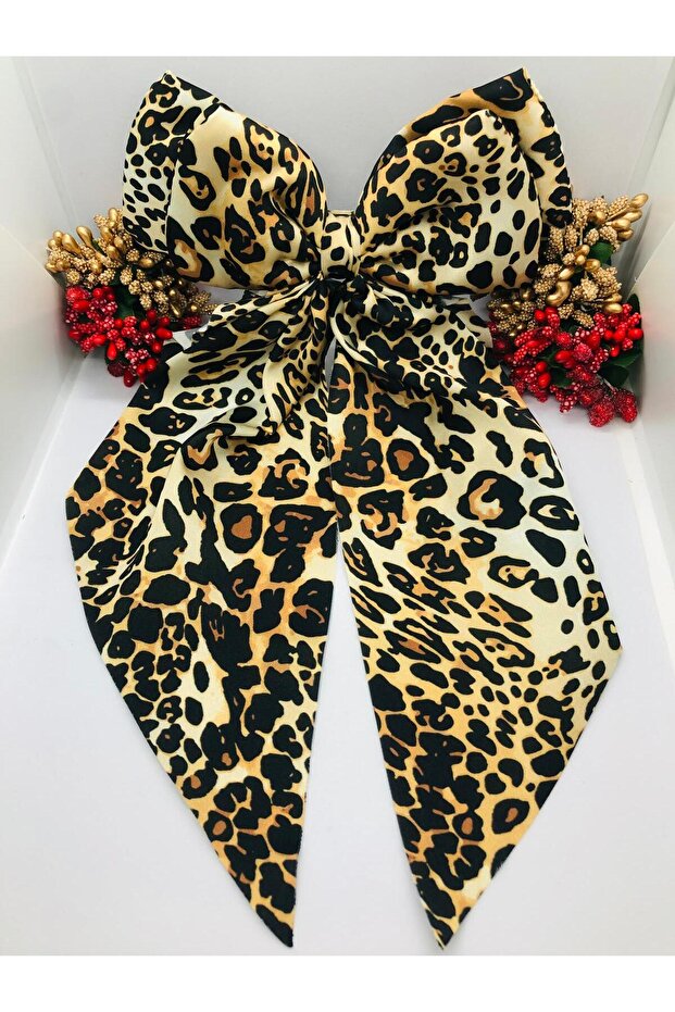 إبزيم أوتوماتيكي بفيونكة طويلة مملوءة بنمط الفهد - 5