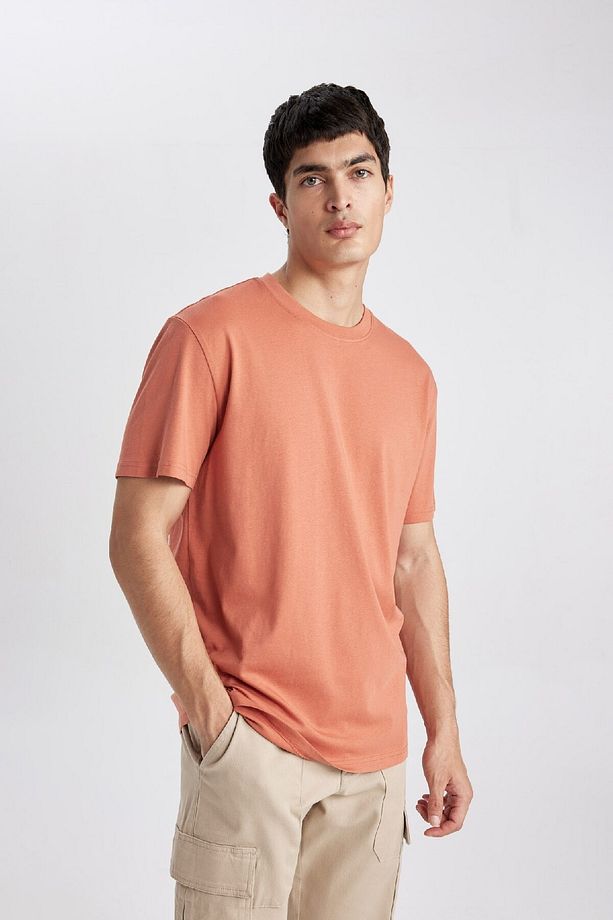 %100 Pamuk New Regular Fit Bisiklet Yaka Basic Düz Kısa Kollu Tişört V7699az24sp - 3