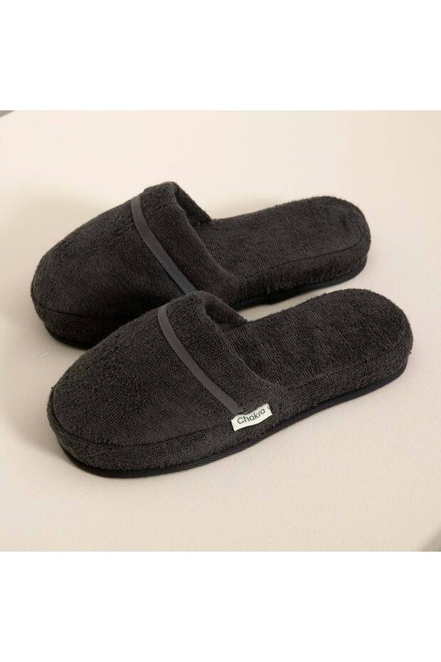 Solid Unisex Terlik Antrasit - 2