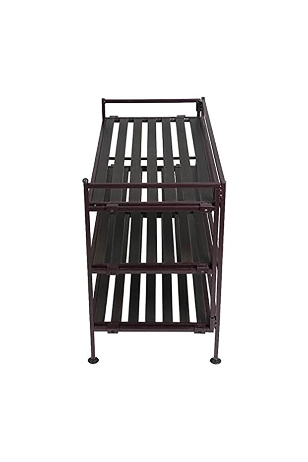 3-Tier Elegant and Rectangular Mesh Utility Shoe Rack - 2
