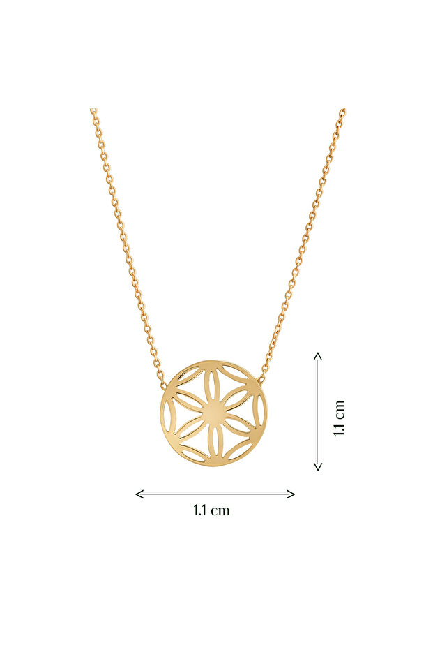 Yaşam Çiçeği Altın Kolye - 5