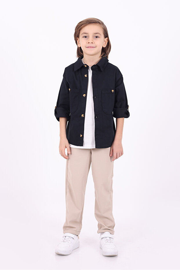Boy's 2-Pocket Buttoned Seasonal Jacket
