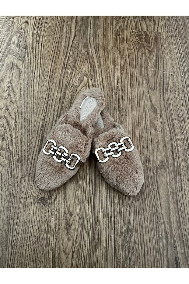 Tüylü peluş terlik - 1