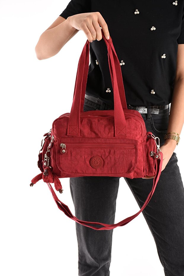 Ultra Light Waterproof Multi-Pocket Shoulder Bag Red (Model: 571-5m)