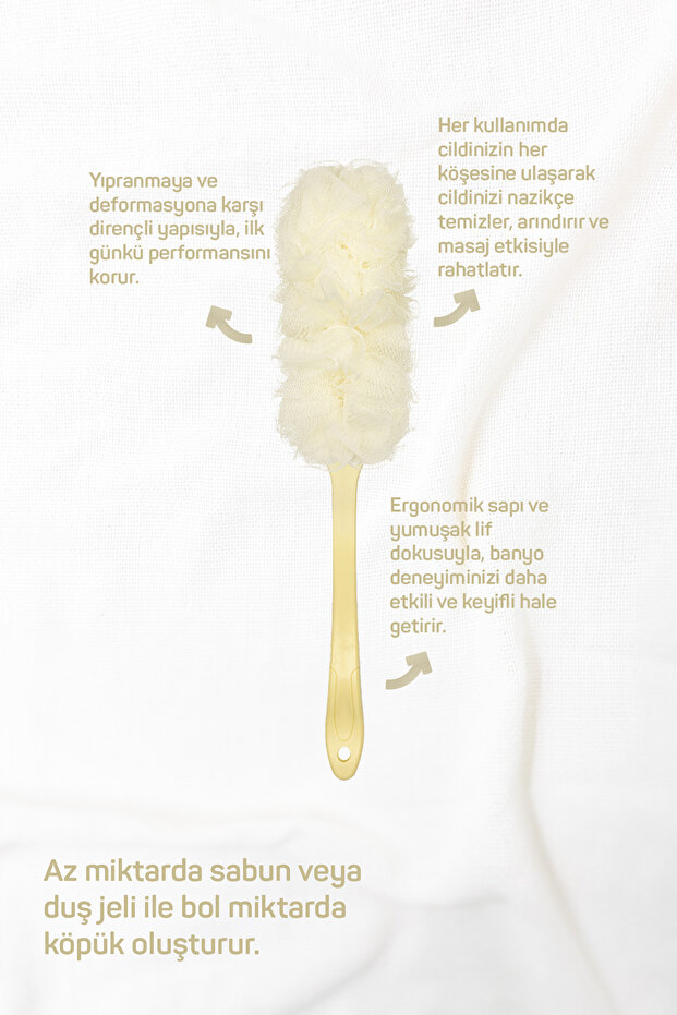 Saplı Banyo Lifi Sarı - 4