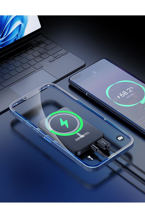 Magsafe 10.000 Mah Kablosuz Şarj Powerbank 1x USB Çıkış 15W Wireless 22.5W Kablolu Şarj Type-C Çıkış - 4