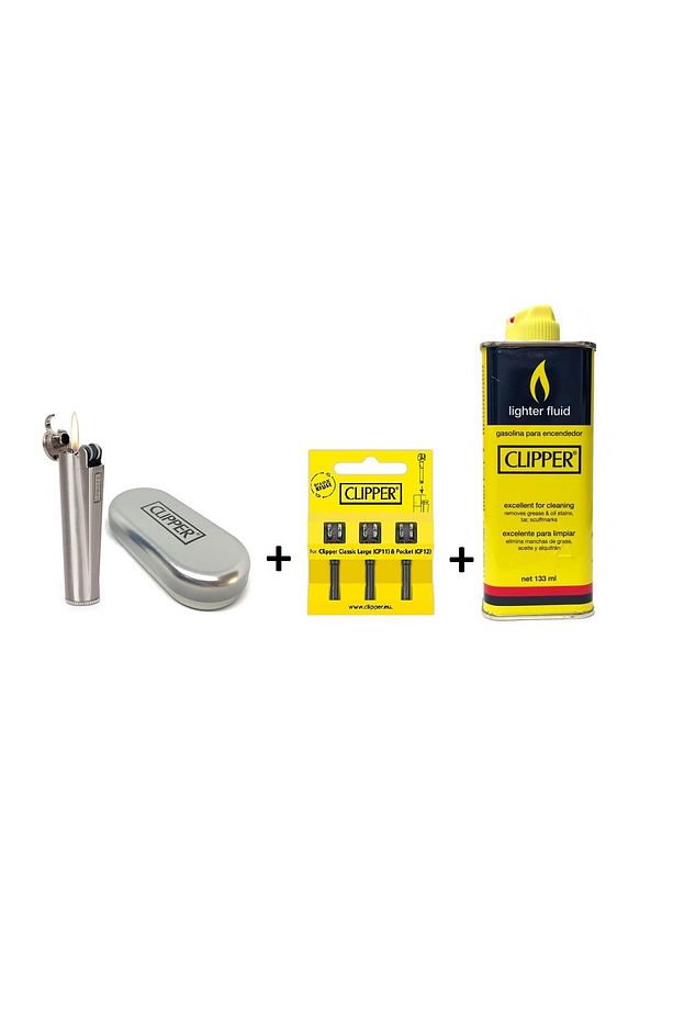 Metal Gasolina Çakmak, Çakmak Gazı 133 ML, 3'lü Çakmak Taşı Kartuşu Bundle - 1