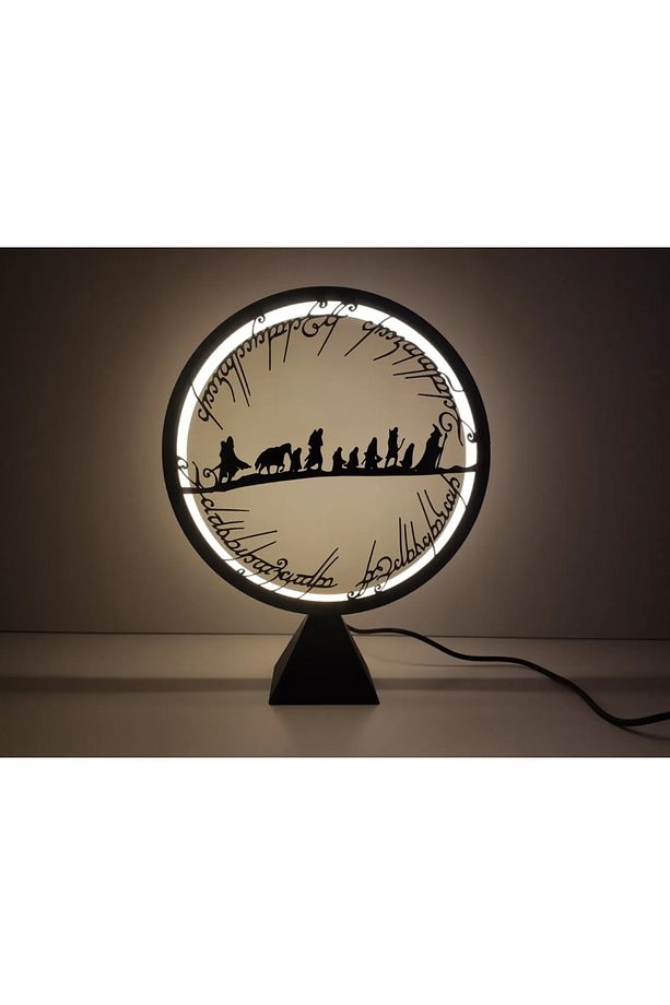 Ledli Halka  Masa Lambası yüzüklerin efendisi   20 cm Aydınlatma Standlı Usb Led Işık - 1