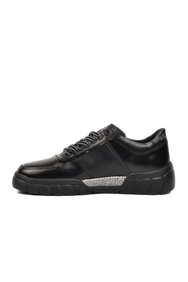 Ayakmod Siyah Haki Deri Erkek Sneaker - 2