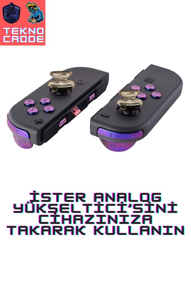 Switch/Switch Lite/Switch OLED JoyCon Uyumlu ŞEFFAF Analog Yükseltici-Analog Koruyucu Silikon PAD - 3