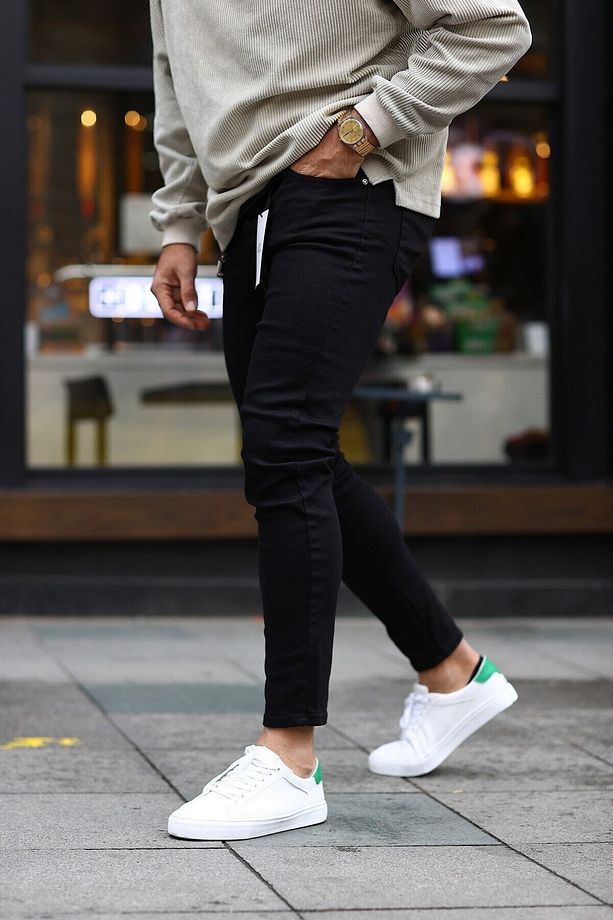 Erkek Slimfit Likralı Esnek Siyah Kot Pantalon Class-01 - 2