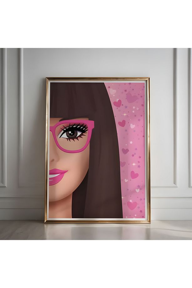 Pembe Barbie Tablosu 2'li set Çocuk ve Genç Odası Poster seti, - 5