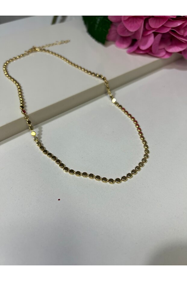 Italian Chain Scrunch Gold Short Necklace