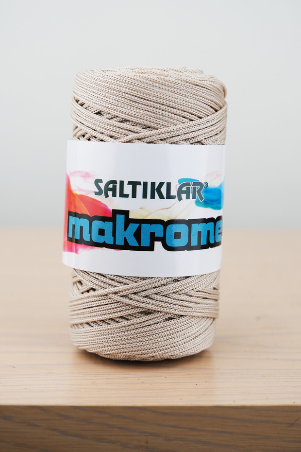 حبل مكرامية بوليستر فاخر باللون البيج-260 مقاس 3 مم 100 جرام - 1