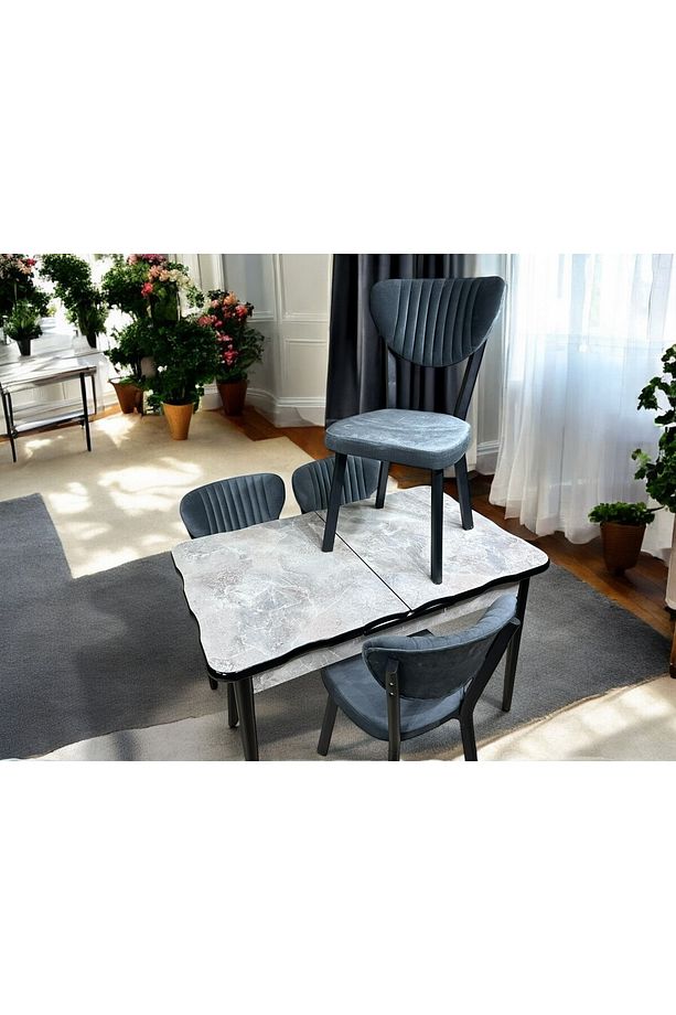 MUTFAK MASA TAKIMI 4 KİŞİLİK GLOSS MAX ( MDF ) - 1