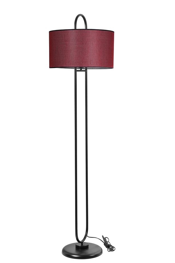 ELİPS LAMBADER SİYAH AYAK HASIR BORDO ABAJURLU - 1