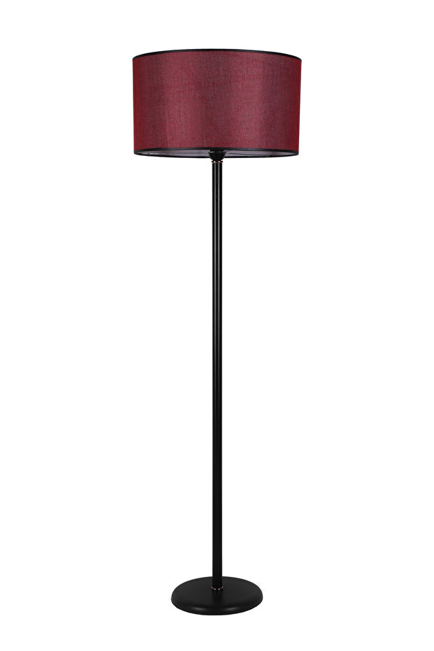 MERCAN LAMBADER SİYAH SİLİNDİR HASIR BORDO ABAJURLU - 1