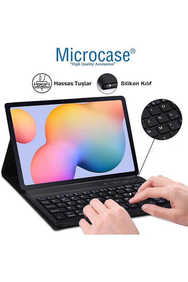Honor Pad x8a Tablet için Bluetooth Klavye ve Mouse + Kılıf BKK6 - 3
