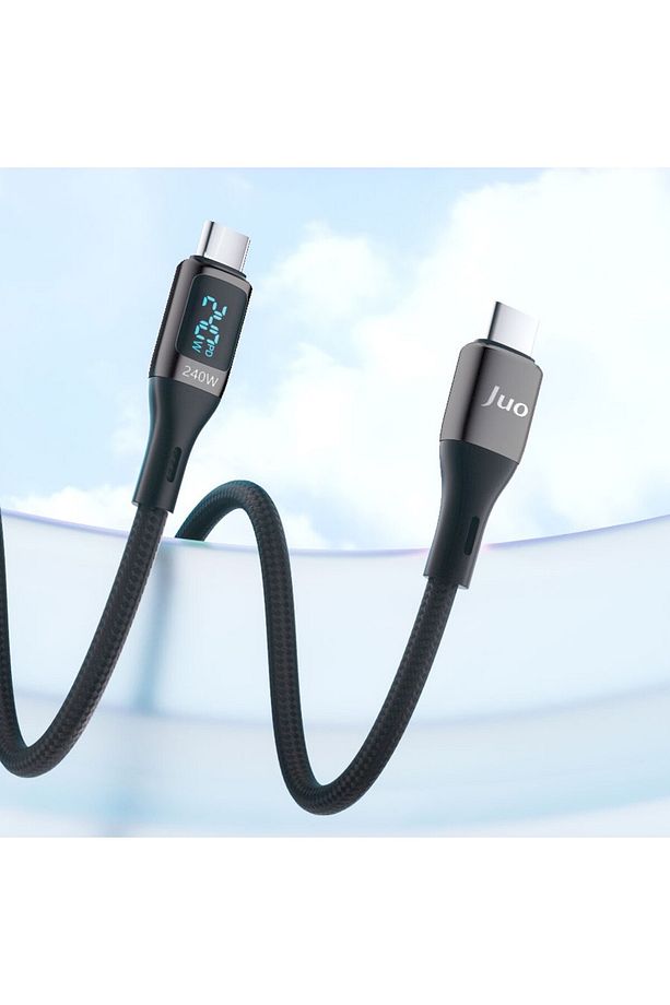 240w Dijital Led Ekranlı E-mark Çipli Pd 3.1 Usb Type-c To Type-c Hızlı Şarj Ve Data Kablosu 2 M - 2