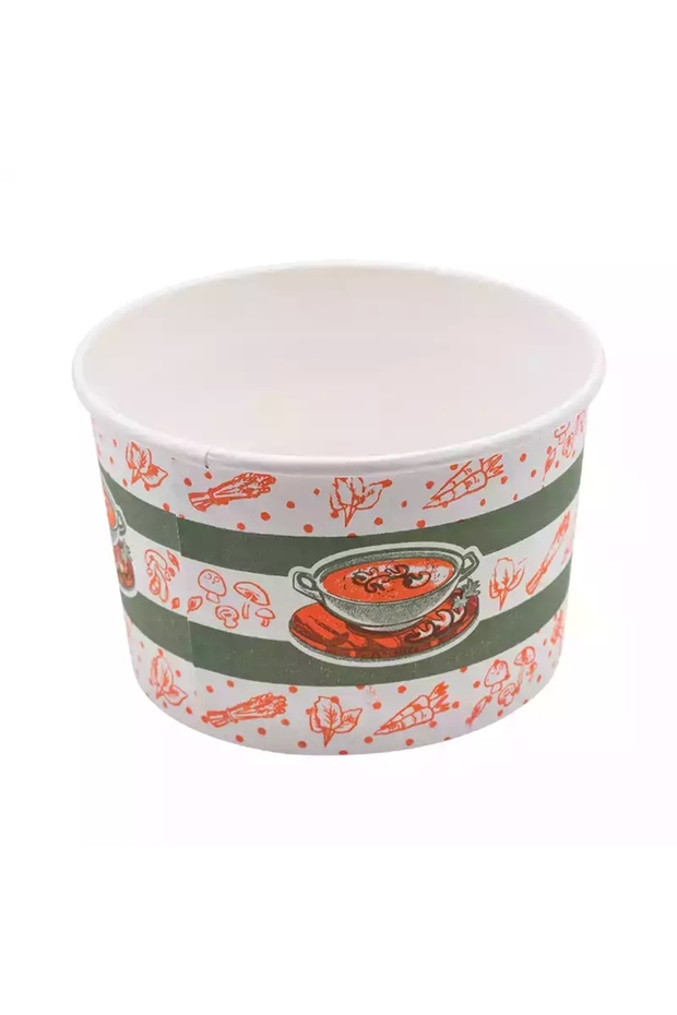 Kapaklı Karton Çorba Kasesi 16 Oz 25 Adet - 3