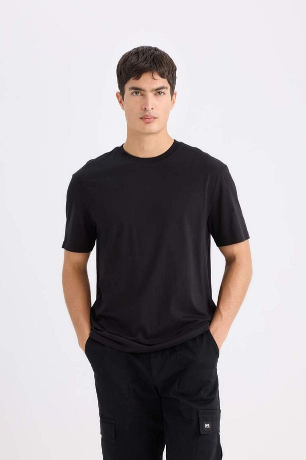 Yeni Sezon %100 Pamuk New Regular Fit Bisiklet Yaka Basic Düz Kısa Kollu Tişört - 3