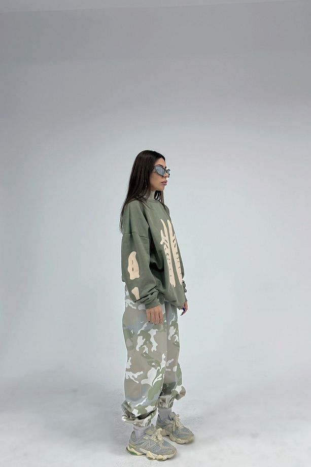 Oversize Camouflage Eşofman - 5
