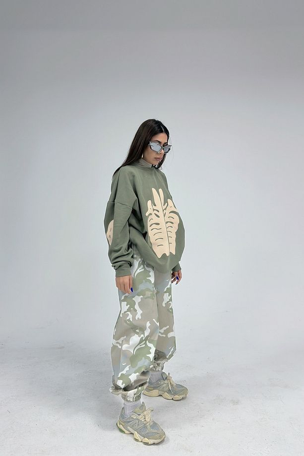 Oversize Camouflage Eşofman - 6