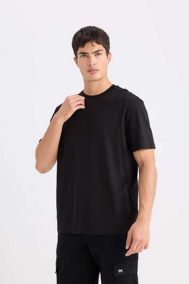 Yeni Sezon %100 Pamuk New Regular Fit Bisiklet Yaka Basic Düz Kısa Kollu Tişört - 4