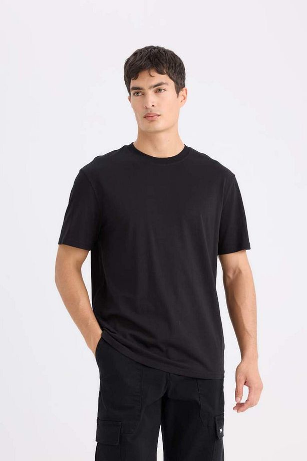 Yeni Sezon %100 Pamuk New Regular Fit Bisiklet Yaka Basic Düz Kısa Kollu Tişört - 1