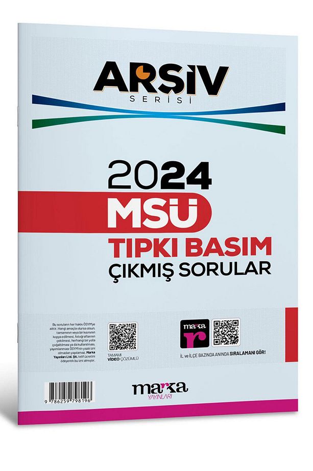 2024 MSÜ Arşiv Serisi Tıpkı Basım ÇIKMIŞ Sorular Tamamı Video Çözümlü  Fasikül Marka - 1