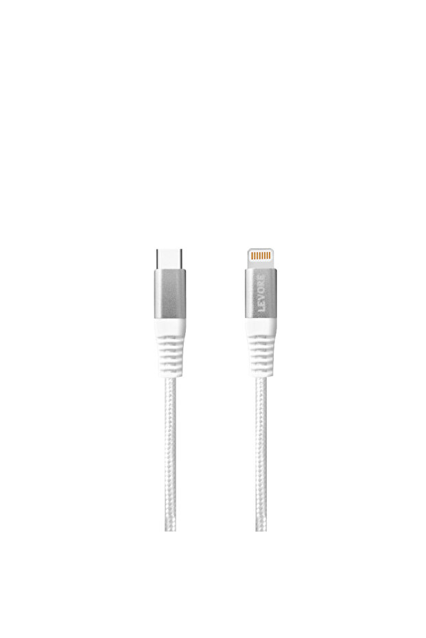 Cable Type-C to iPhone 1m Nylon Braided - White - 1