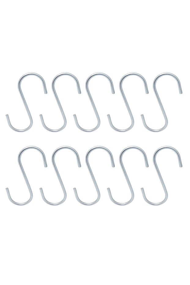 Mr. Bracket 10 Pcs. Python Hook with Stop No:2 - Metal Open Python Hook Ironware Hanging Hook Attachment - 1