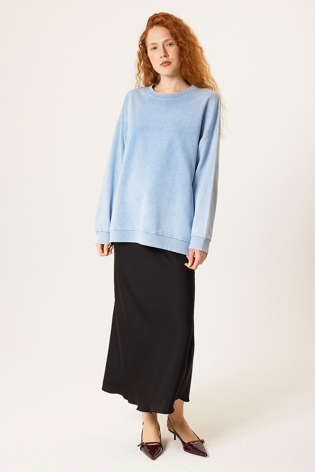 Bisiklet Yaka Oversize Sweatshirt - 3