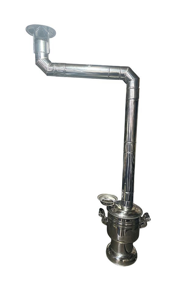 Semaver Borusu 7cm Çapında (PASLANMAZ ÇELİKTEN) (6 PARÇA) 3 Adet Boru 2 Adet Dirsek 1 Adet Şapka - 2