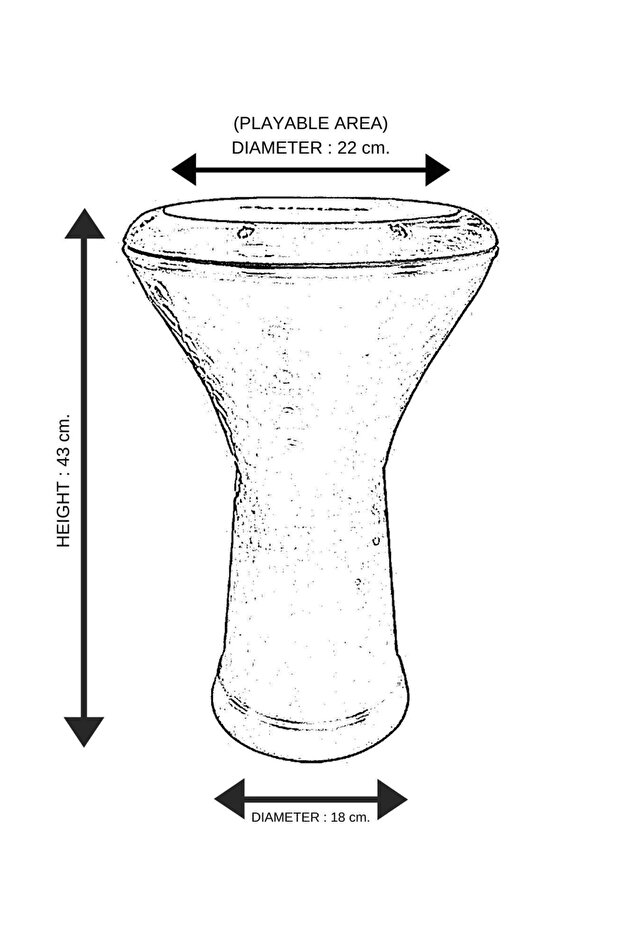 Darbuka - Mısır Çömlek Darbuka - Kılıf Hediyeli (Kırmızı) - 4