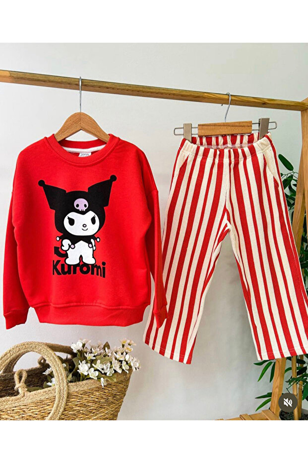Kuromi Printed Girl's Tracksuit Set