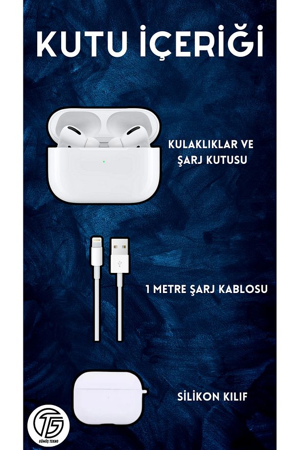 İ.phone Air Pro 2 Bluetooth Kulaklık Kablosuz Yüksek Basslı Ios Android Uyumlu Twosize Kılıf Hediye - 3